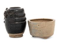 Two Chinese Glazed Stoneware Vessels
