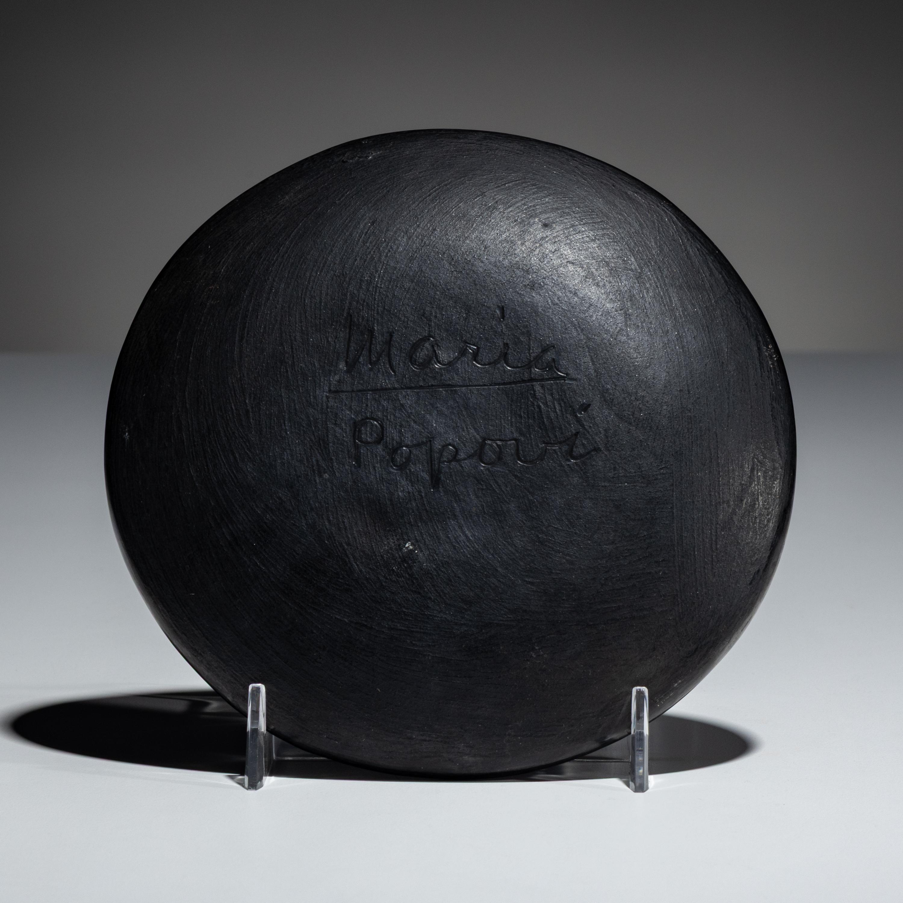 Blackware Pottery Plate, with Gunmetal Finish