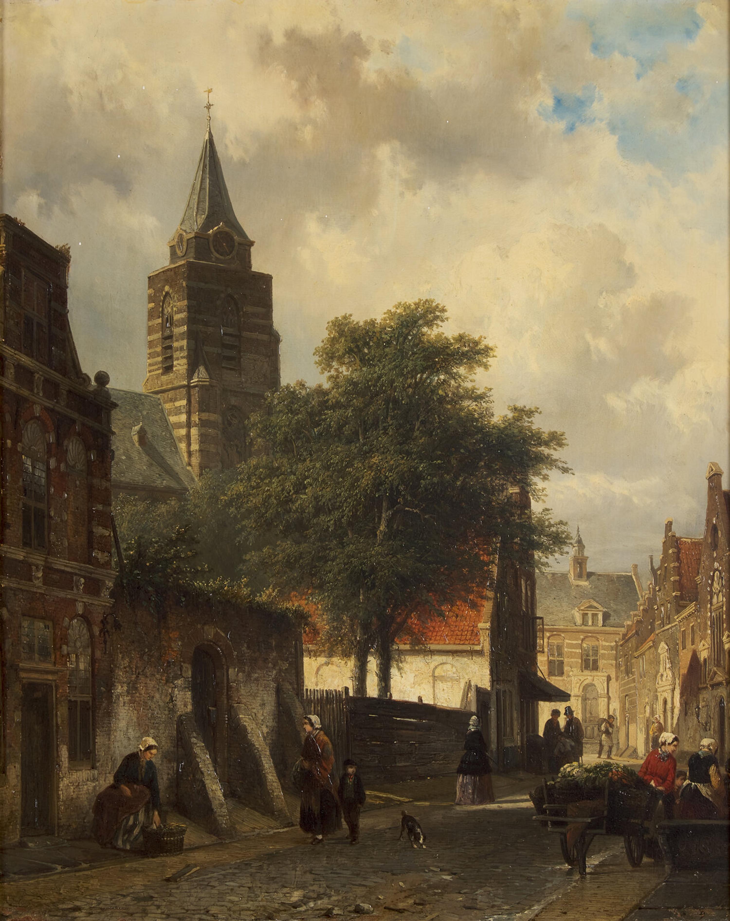 Cornelis Springer (Dutch, 1817-1891) — A View of the Town of Woerden , 1857
