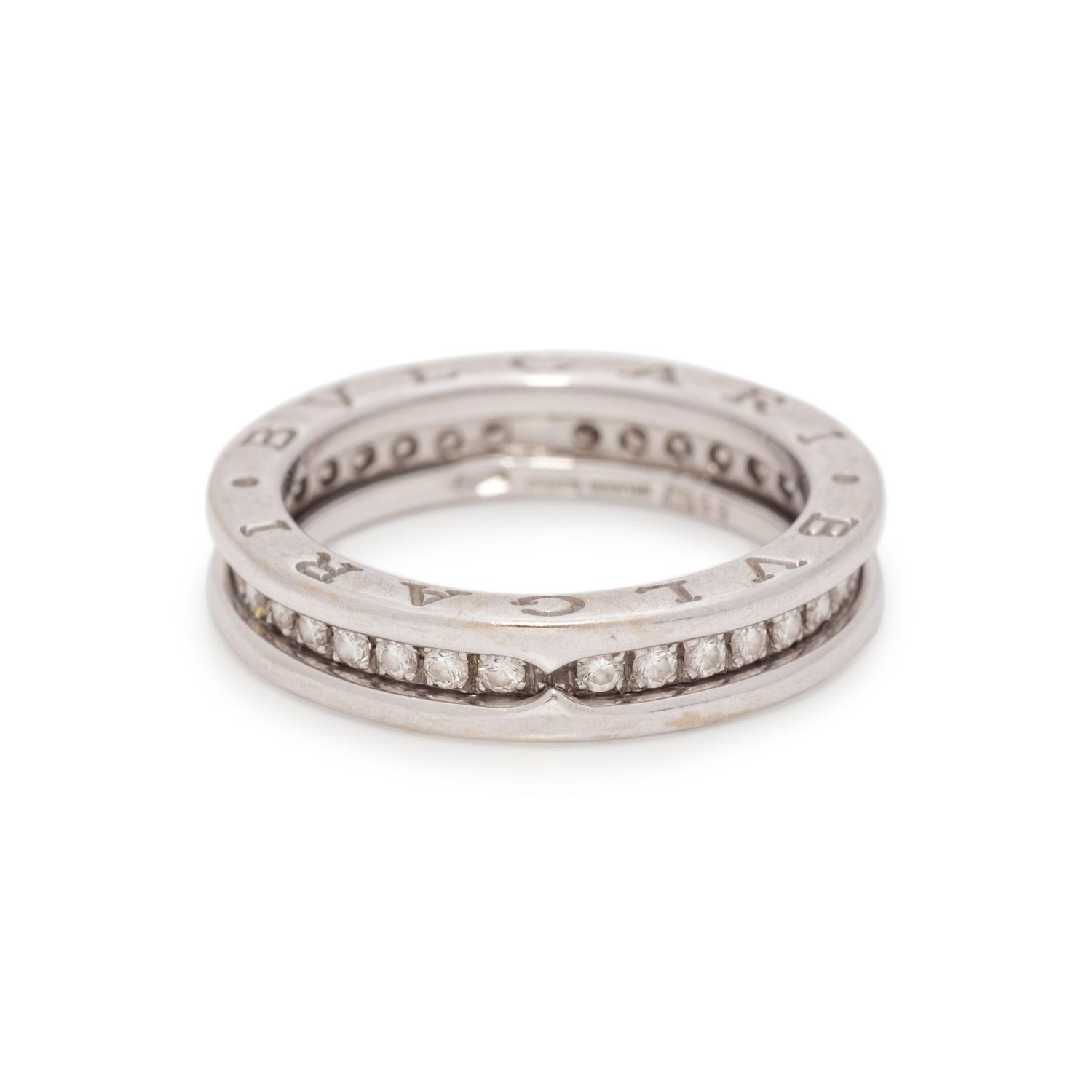 BVLGARI, WHITE GOLD AND DIAMOND 'B.ZERO 1' RING