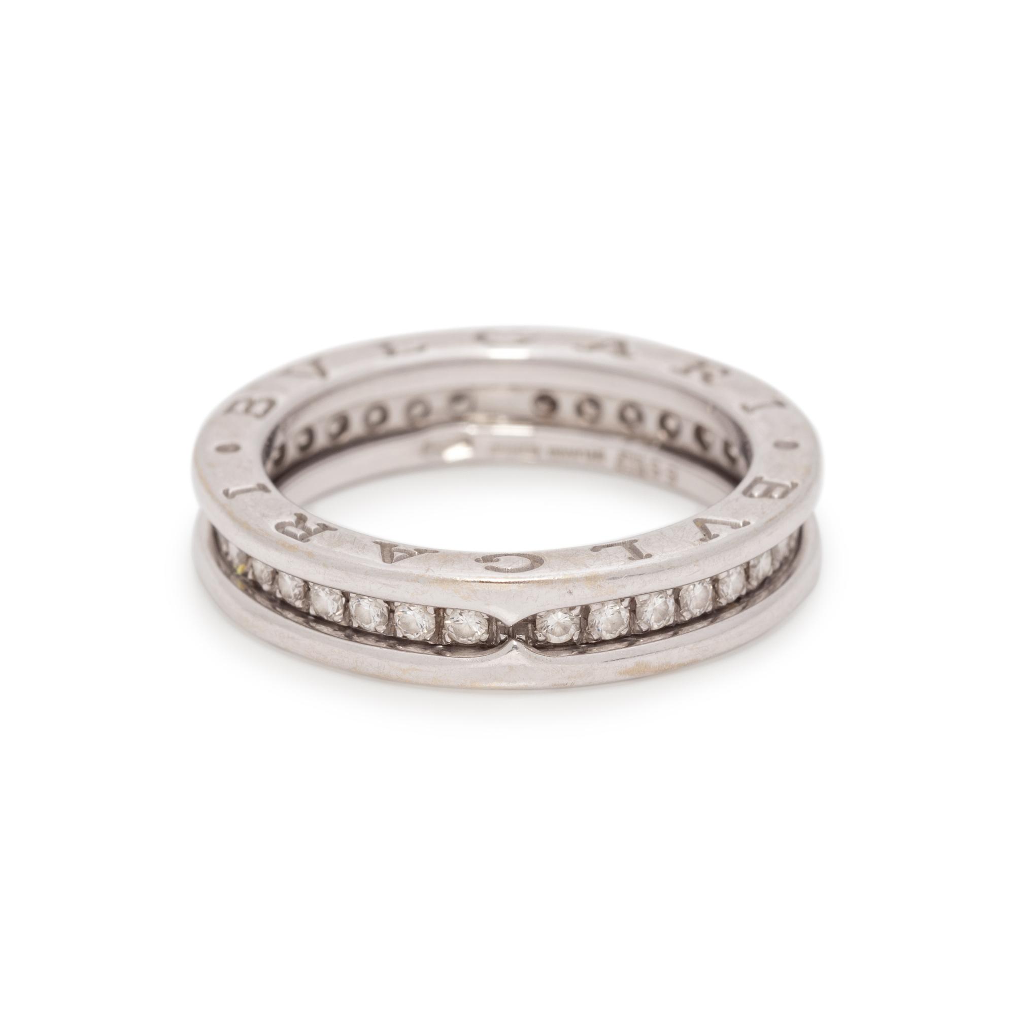 BVLGARI, WHITE GOLD AND DIAMOND 'B.ZERO 1' RING
