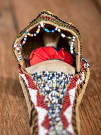 Chiricahua Apache Beaded Hide Toy Cradle