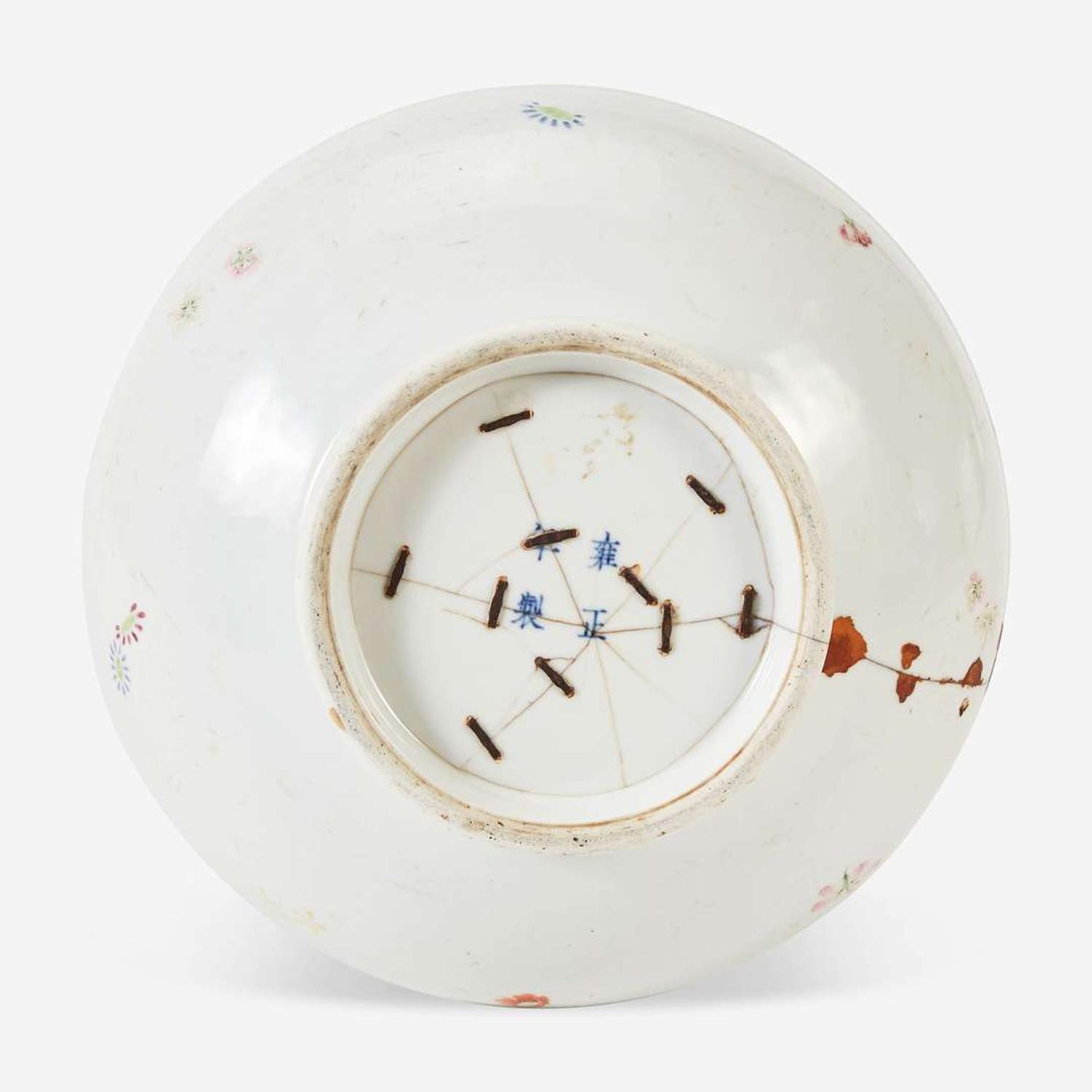 An unusual Chinese famille rose-decorated "Butterflies and Blossoms" bottle vase 珍罕粉彩長頸瓶 Yongzheng four-character mark Qing dynasty 雍正四字青花楷書款 清