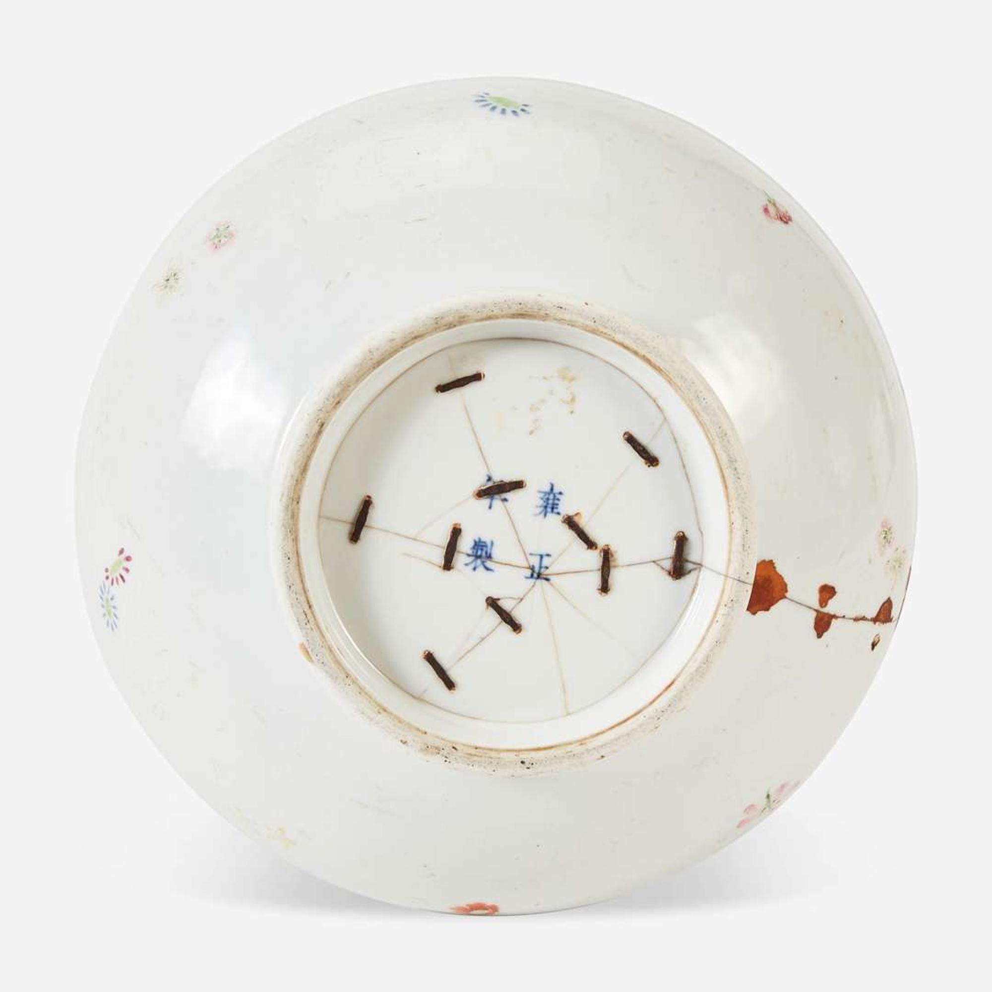 An unusual Chinese famille rose-decorated "Butterflies and Blossoms" bottle vase 珍罕粉彩長頸瓶 Yongzheng four-character mark Qing dynasty 雍正四字青花楷書款 清