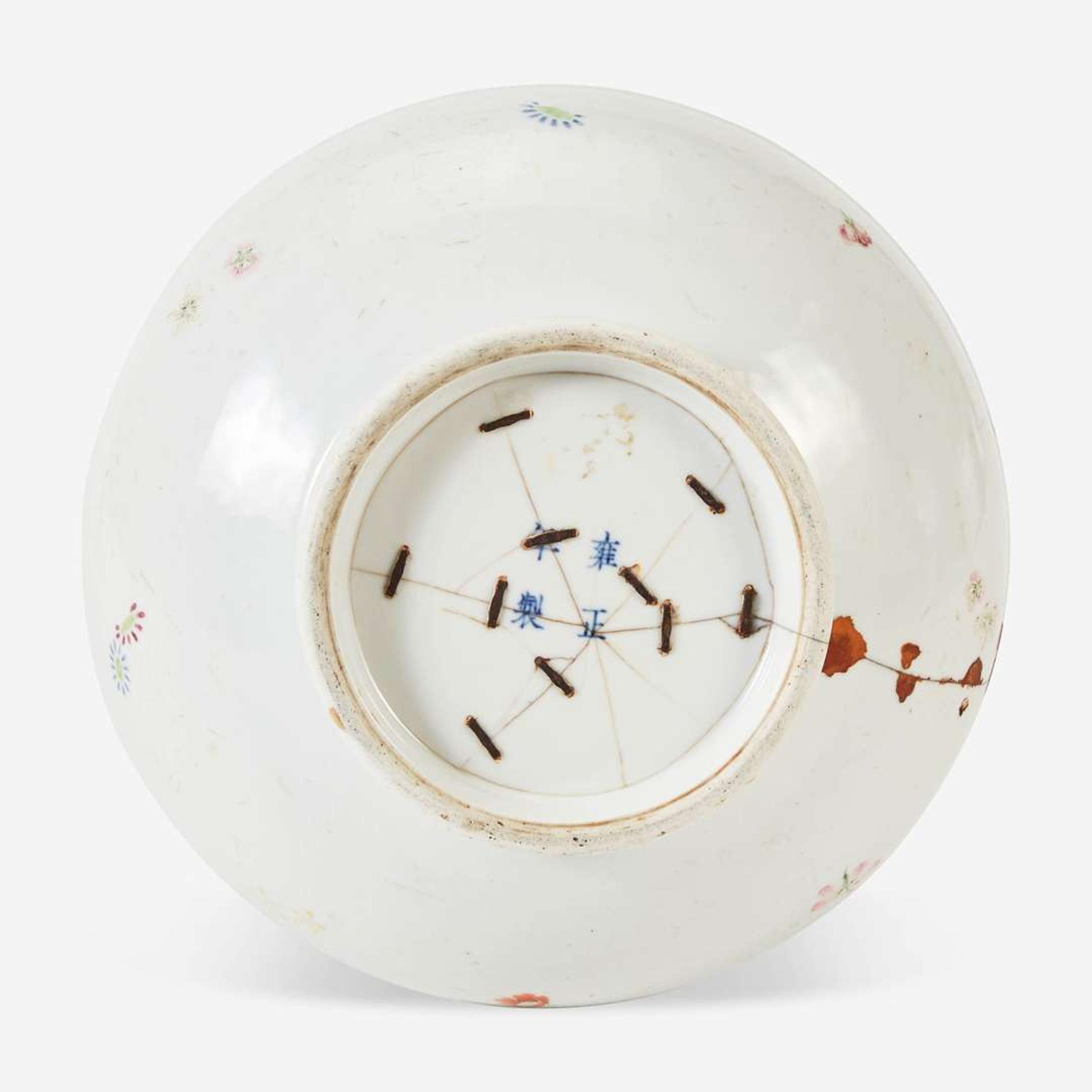 An unusual Chinese famille rose-decorated "Butterflies and Blossoms" bottle vase 珍罕粉彩長頸瓶 Yongzheng four-character mark Qing dynasty 雍正四字青花楷書款 清