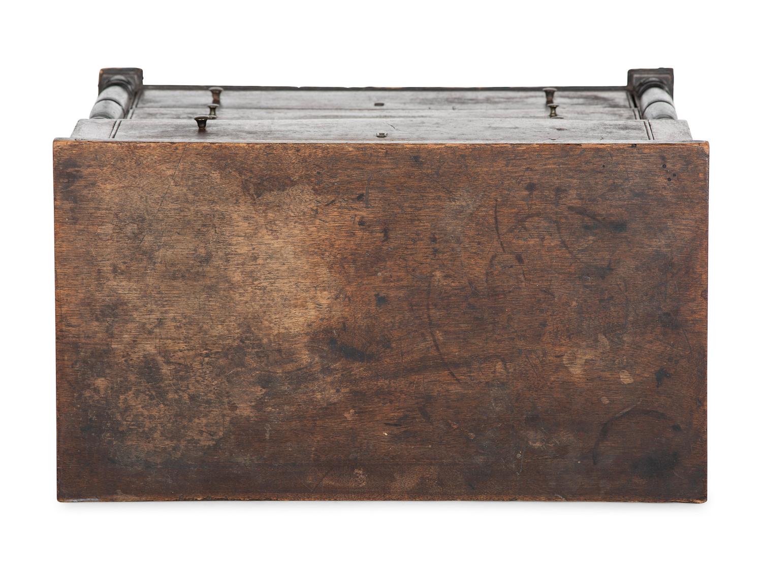 A Late Federal Parcel Ebonized Walnut Diminutive Child's Chest of Drawers