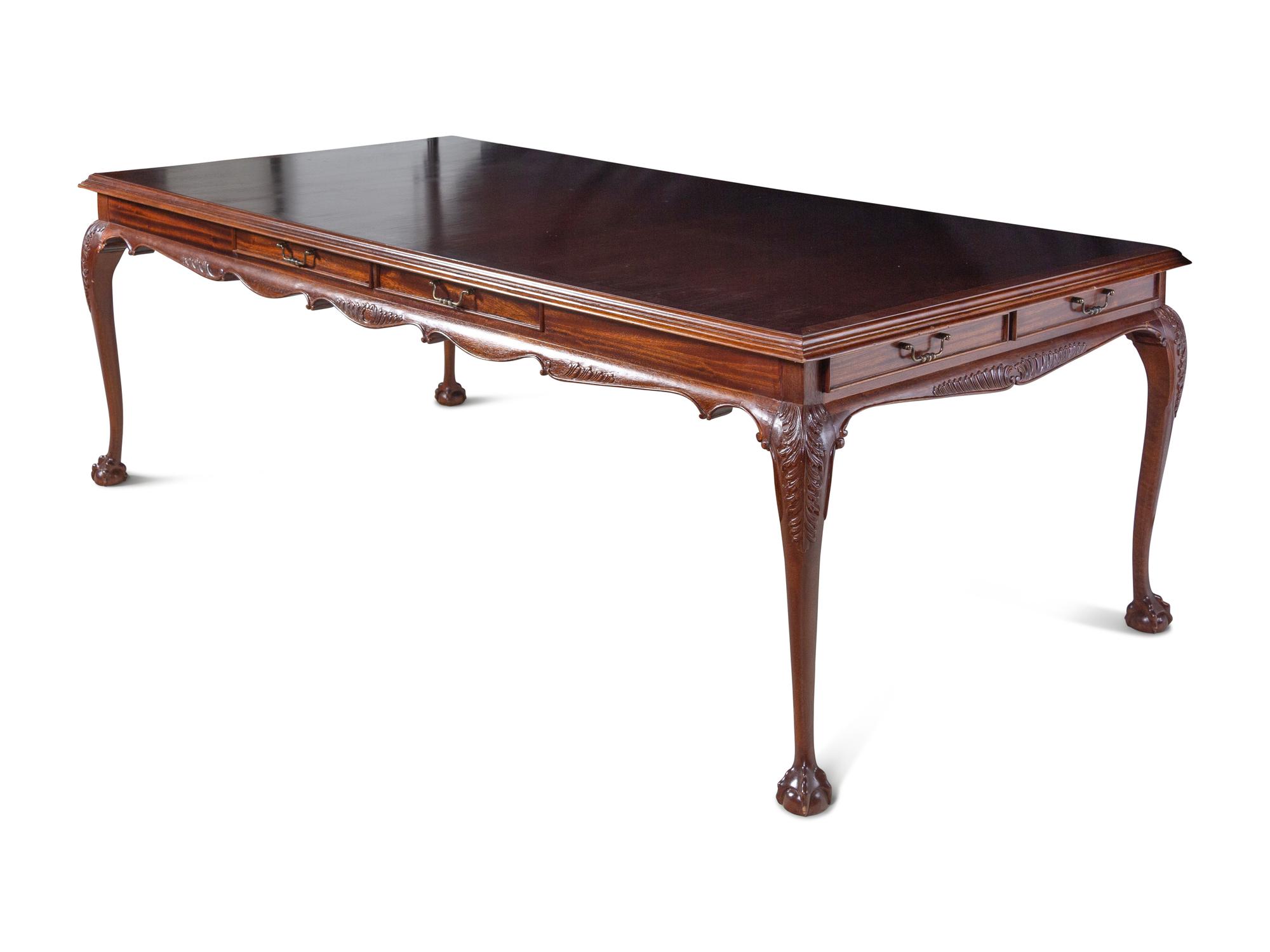 A Large George III Style Mahogany Partners' Desk