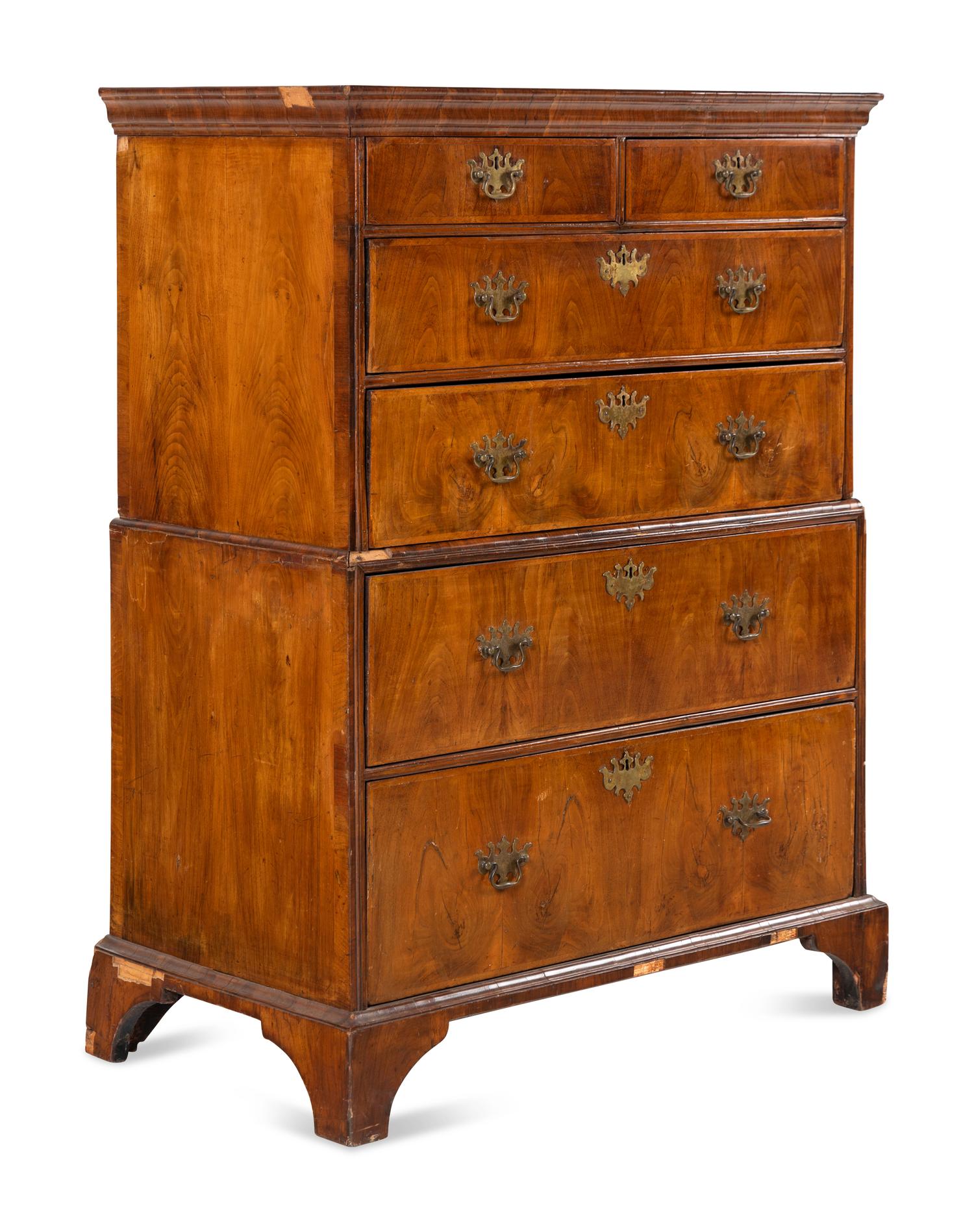 A George II Walnut Chest of Drawers