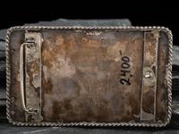 Large Navajo Silver and Carved Kingman Turquoise Belt Buckle