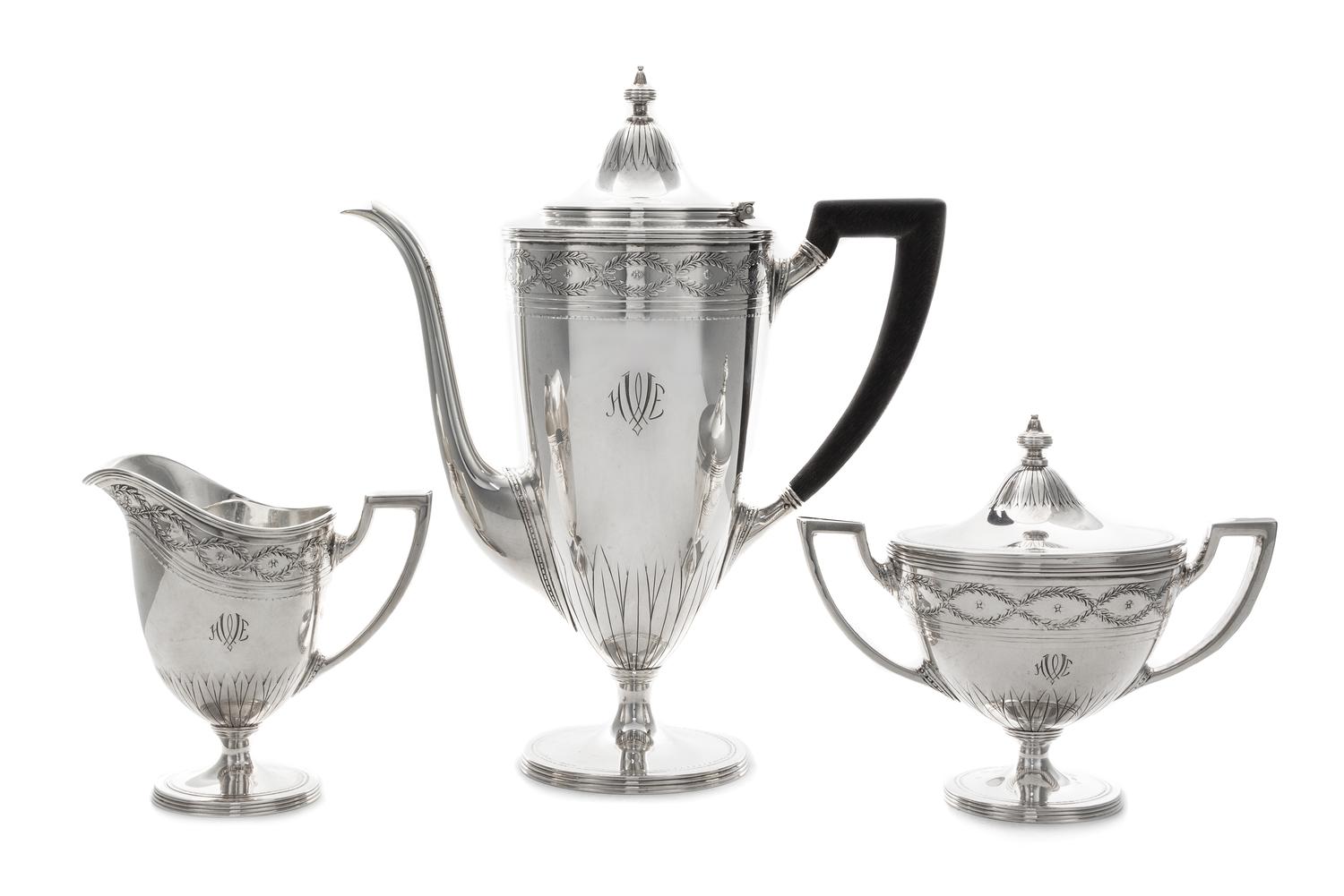 A Tiffany & Co. Silver Three-Piece Coffee Service
