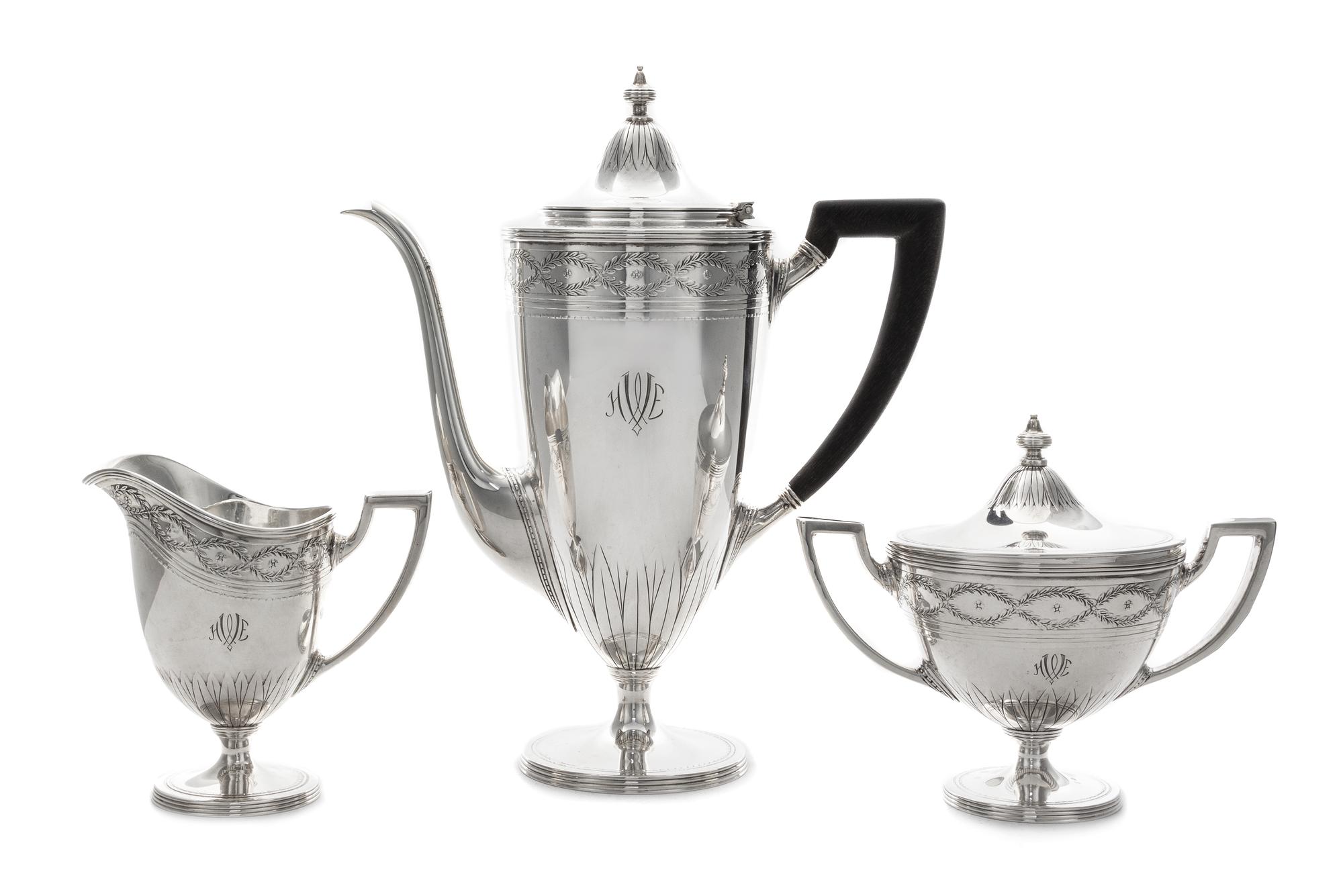 A Tiffany & Co. Silver Three-Piece Coffee Service