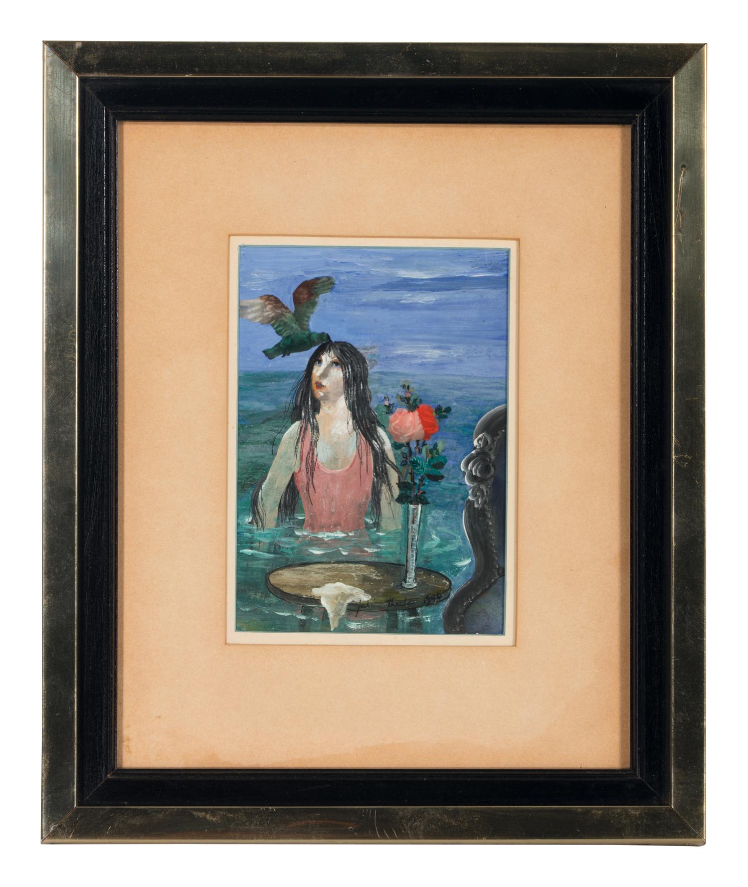 Young Lady with a Bird , 1946