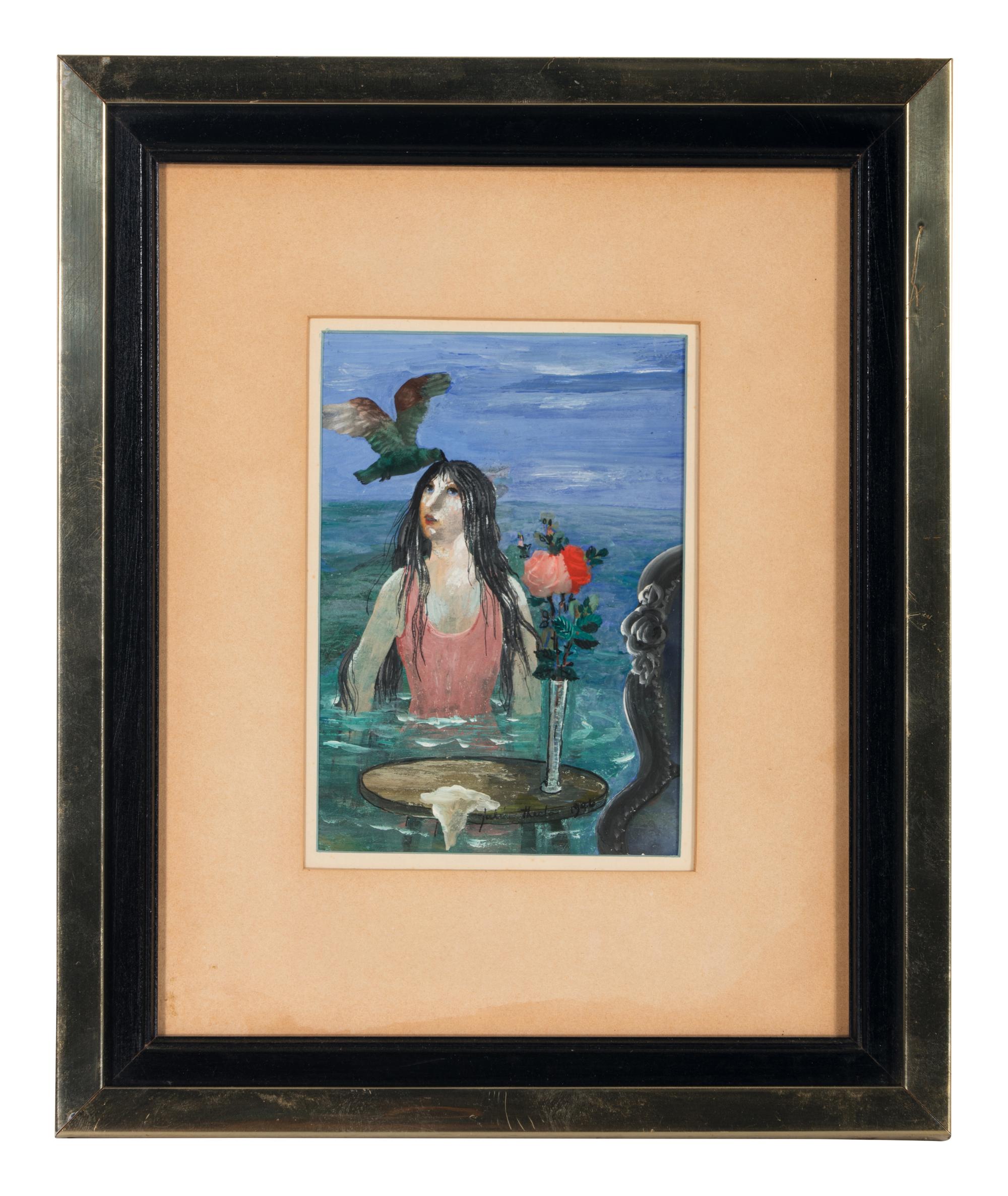 Young Lady with a Bird , 1946