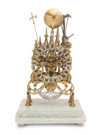 An English Brass Skeleton Clock