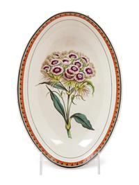 A Staffordshire Botanical Creamware Dish