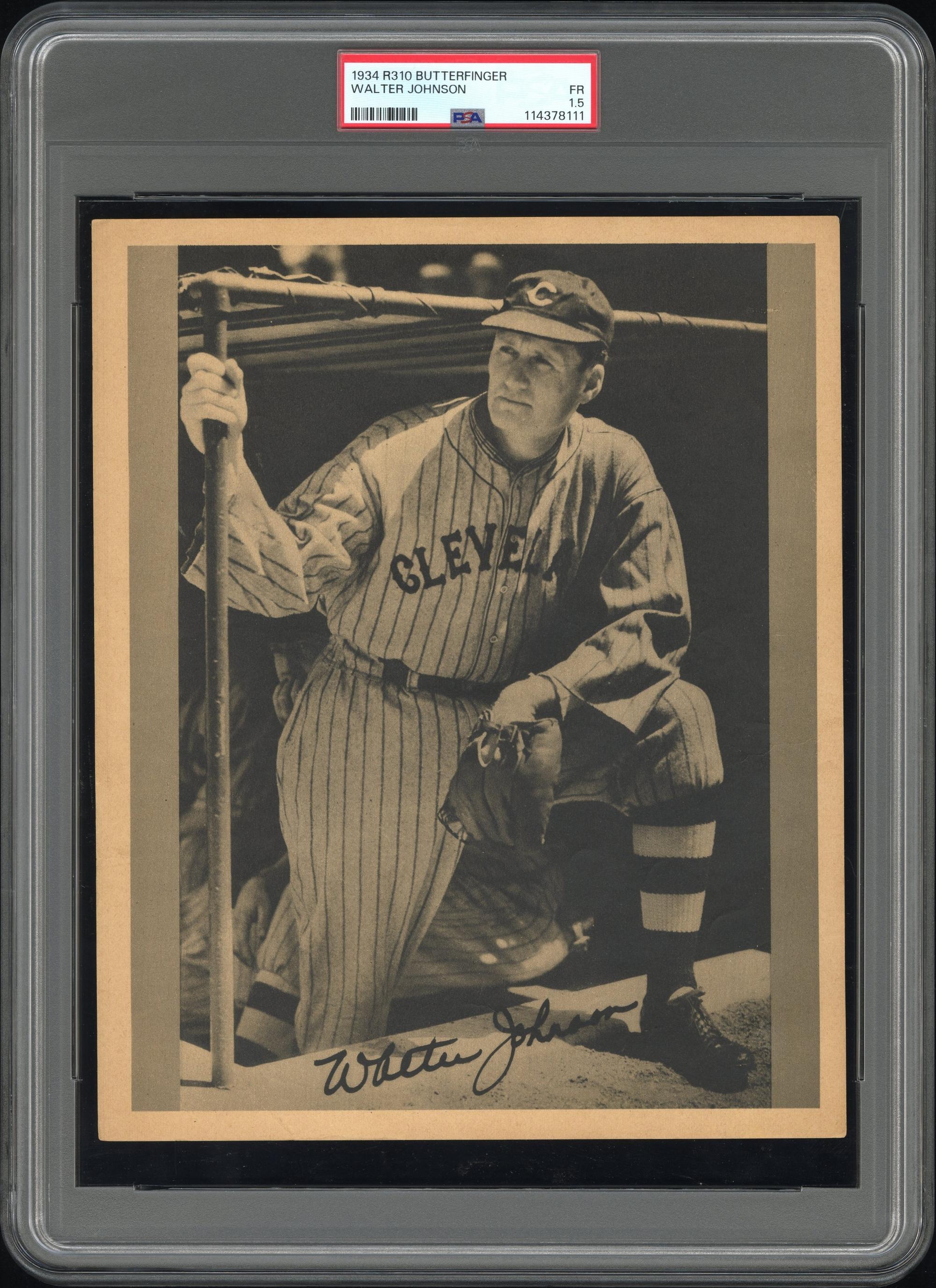 A 1934 R310 Butterfinger Walter Johnson Baseball Card (PSA 1.5)