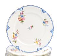 An Assembled Sèvres Porcelain Part Service Painted with Loose Bouquets ( Fleurs Détachées )