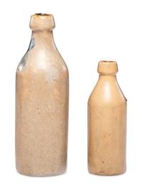 Two Stoneware Beer Bottles