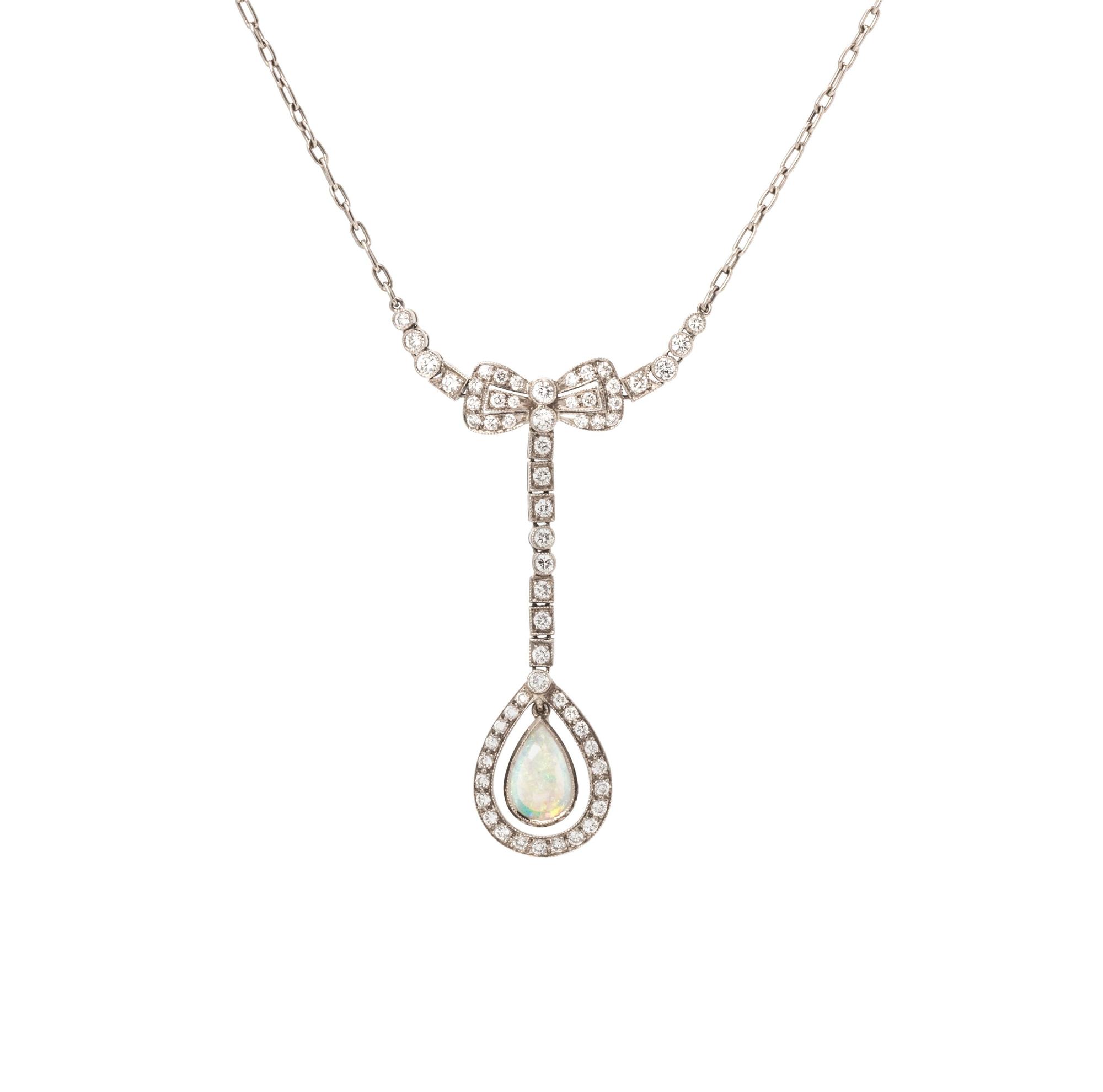 OPAL AND DIAMOND NECKLACE