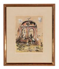 Surrealist Scene with Figures and Ruins , 1948