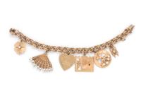 YELLOW GOLD CHARM BRACELET
