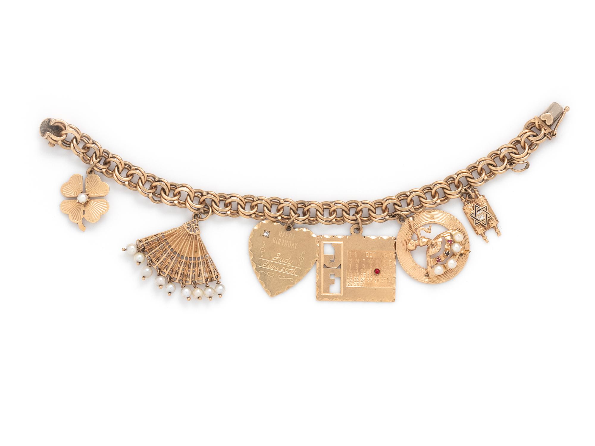 YELLOW GOLD CHARM BRACELET