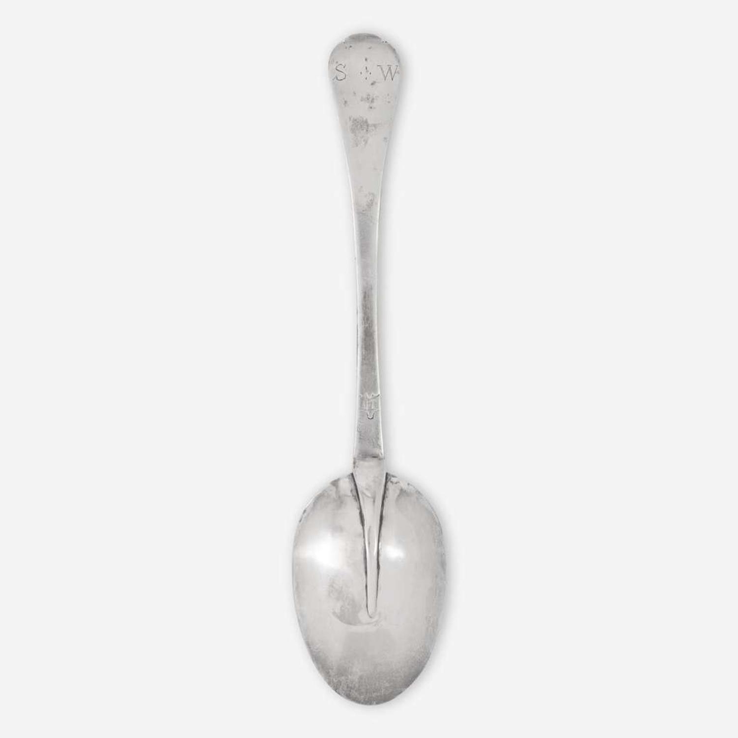 A silver tablespoon John Tanner (1713-1785), Newport, RI, circa 1735