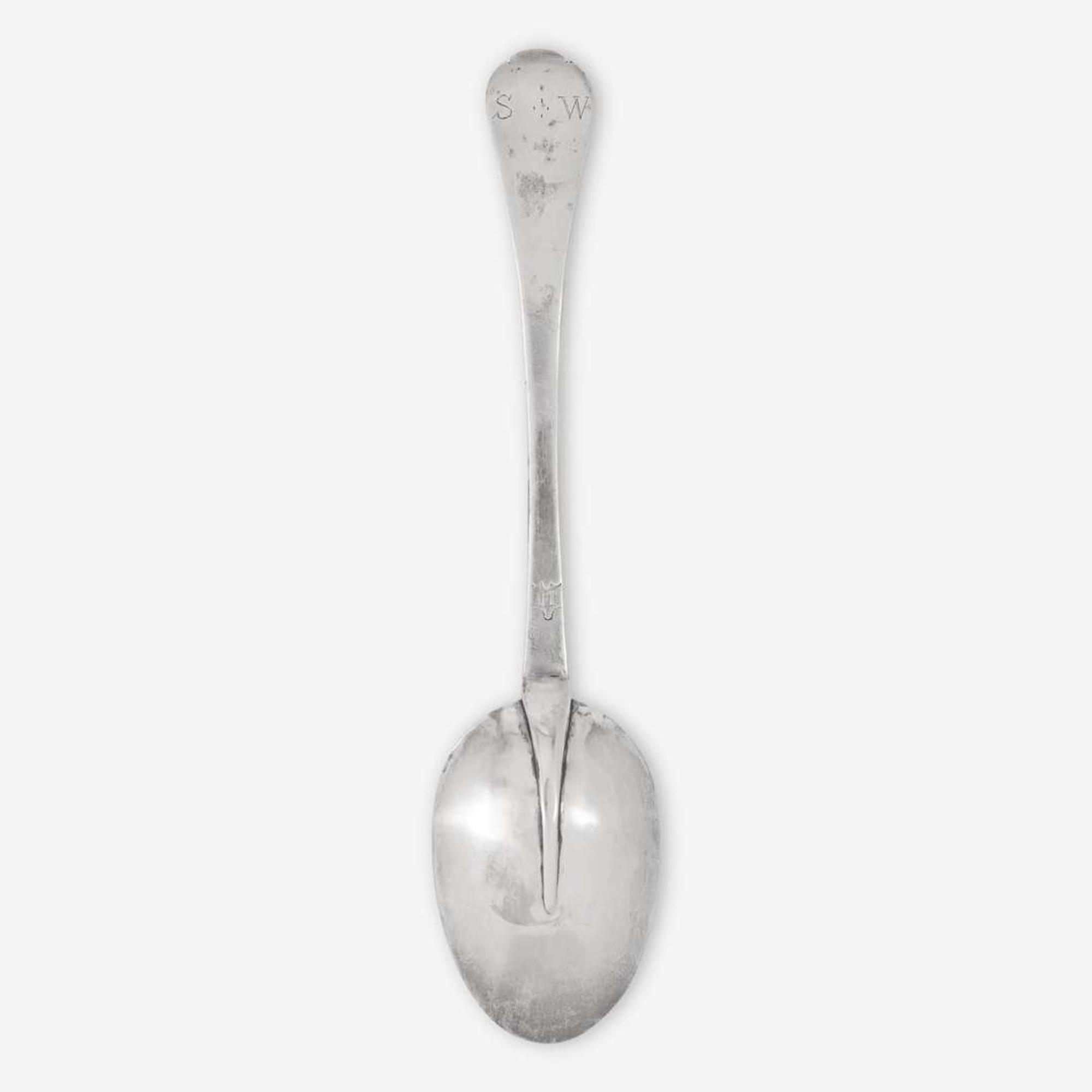 A silver tablespoon John Tanner (1713-1785), Newport, RI, circa 1735