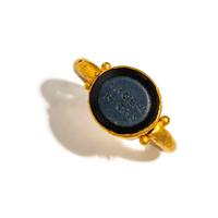 A Late Roman Gold and Nicolo Finger Ring with a Latin Inscription