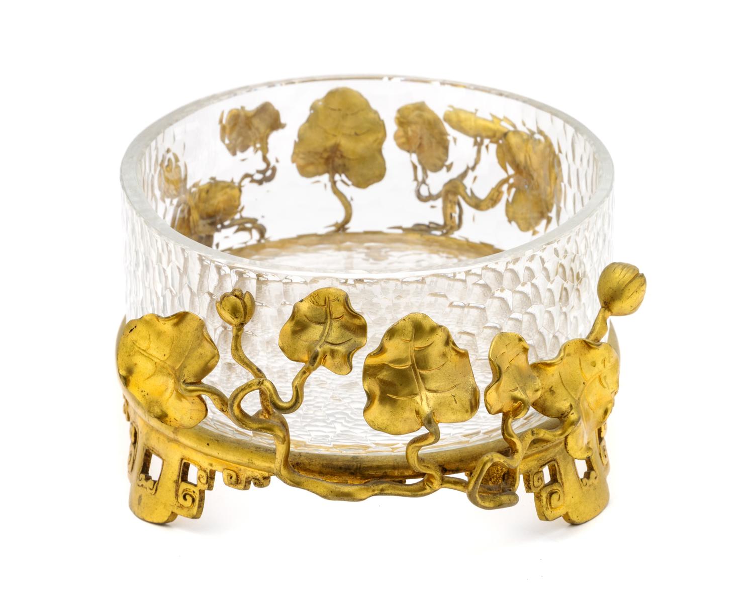 A French Gilt Bronze and Glass Centerpiece Bowl by Edouard Enot