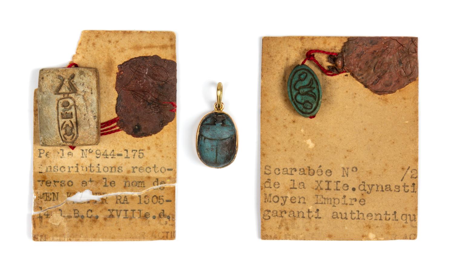 A Group of Ancient Egyptian Articles Height of largest 1 inch. — VARIOUS AGES