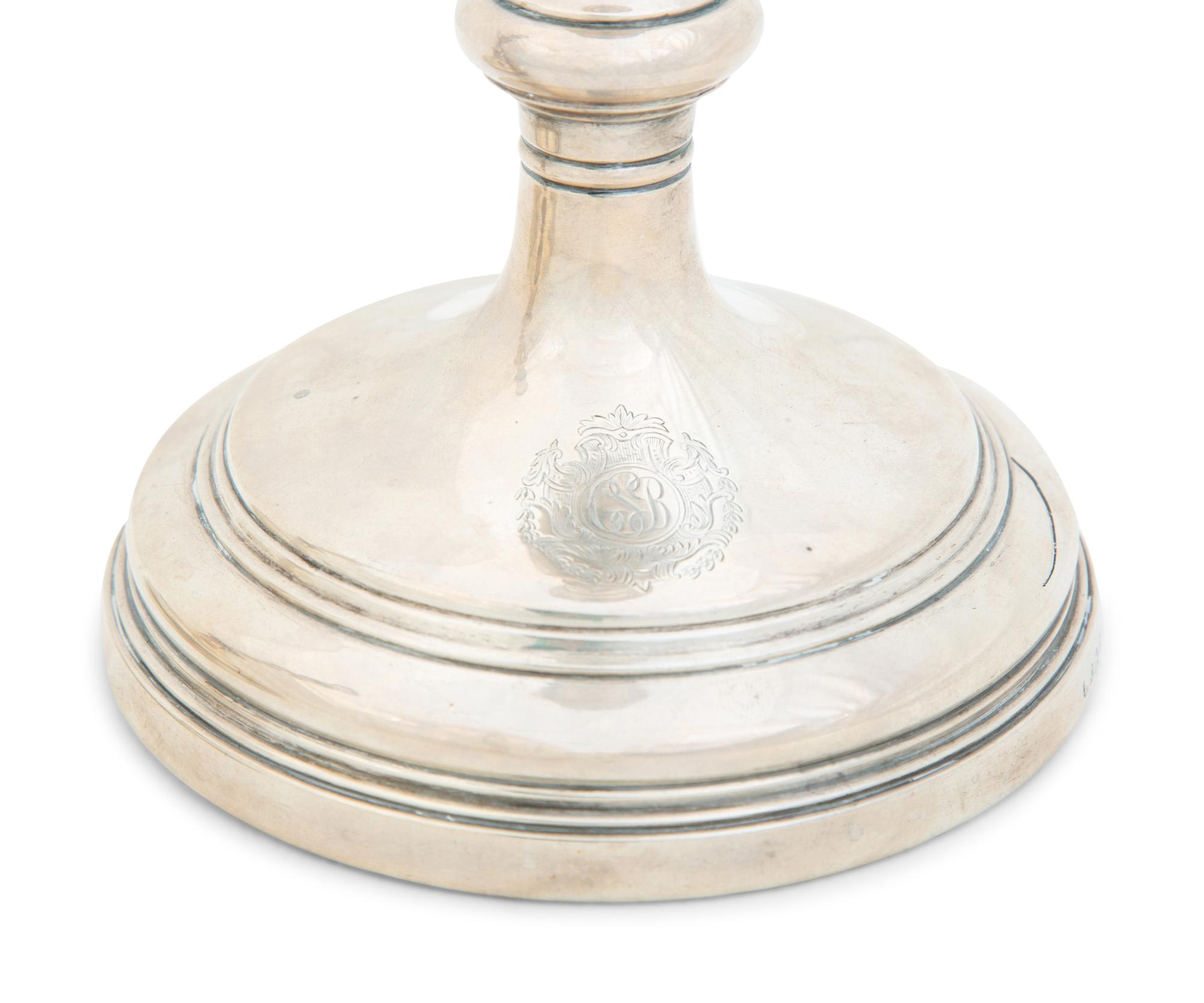 A Pair of English Weighted Silver Candlesticks