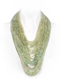 ANGELA PINTALDI, MULTISTRAND GREEN BERYL BEAD NECKLACE