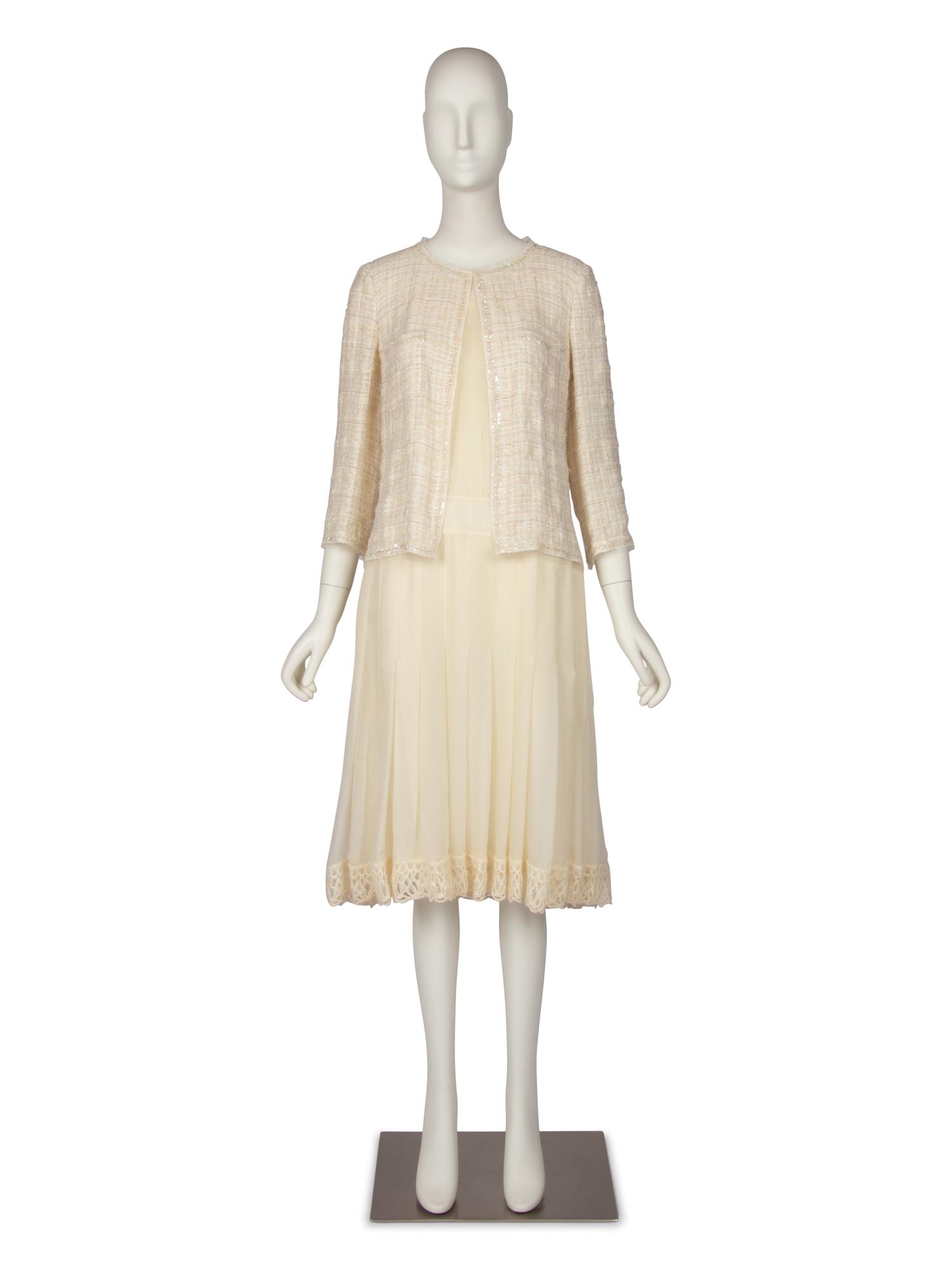 Chanel White Jacket and Dress Ensemble, Cruise 2006