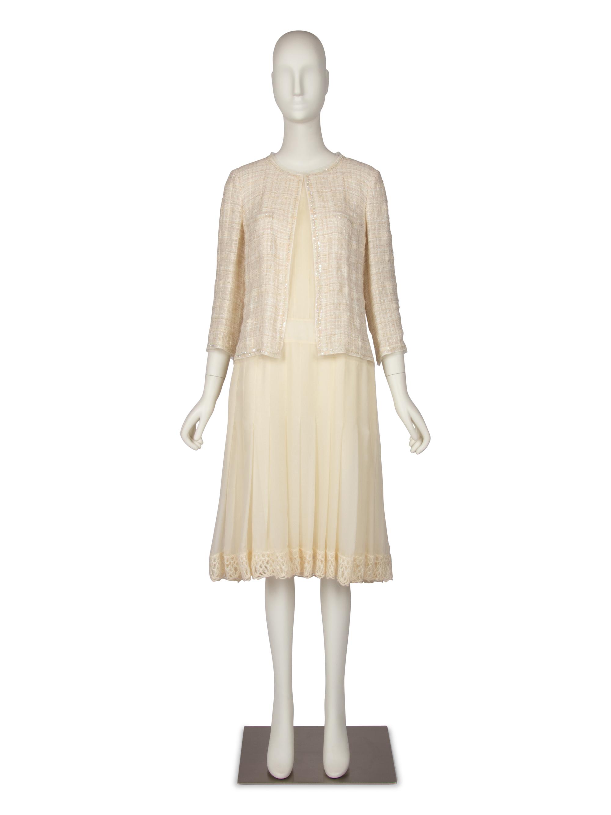 Chanel White Jacket and Dress Ensemble, Cruise 2006