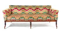 A Regency Style Settee, Width 78 1/2 inches.