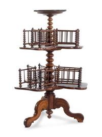A Victorian Mahogany Two-Tiered Canterbury