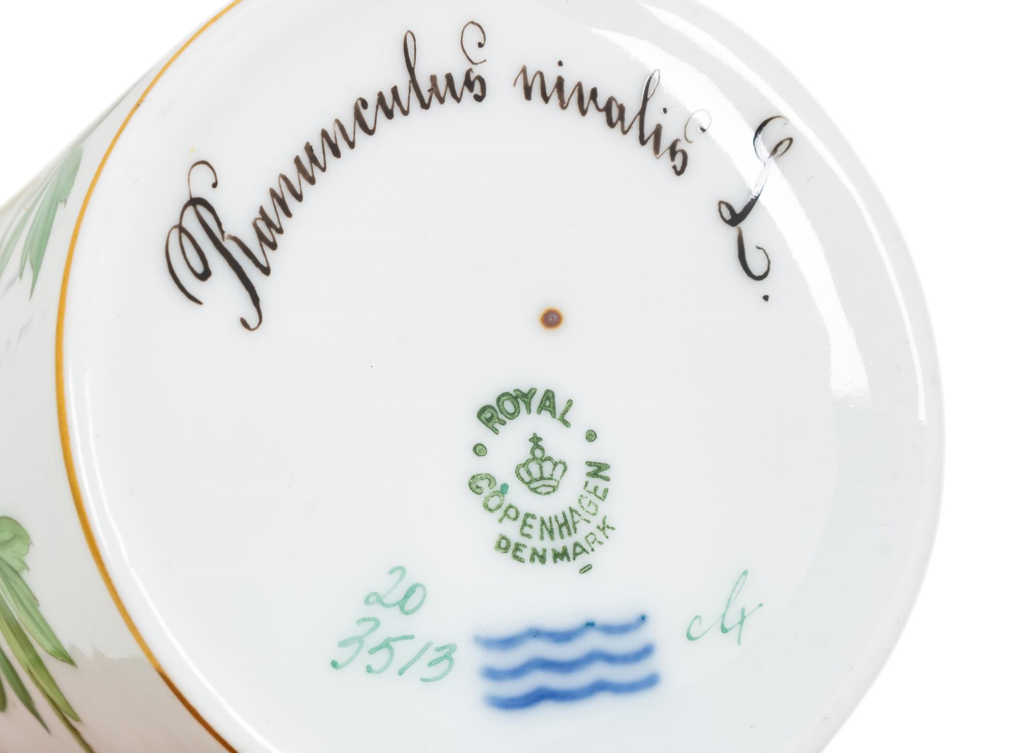 A Set of Fourteen Royal Copenhagen Flora Danica Demitasse Cups and Saucers