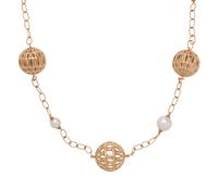 PAIR OF YELLOW GOLD AND CULTURED PEARL NECKLACES