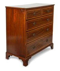 A Federal Style Mahogany and Satinwood Chest of Drawers