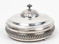 An American Silver-Plate and Glass Candy Dish, Crescent Silverware Mfg. Co., Port Jervis, NY, 20th Century, having a domed lid with pie