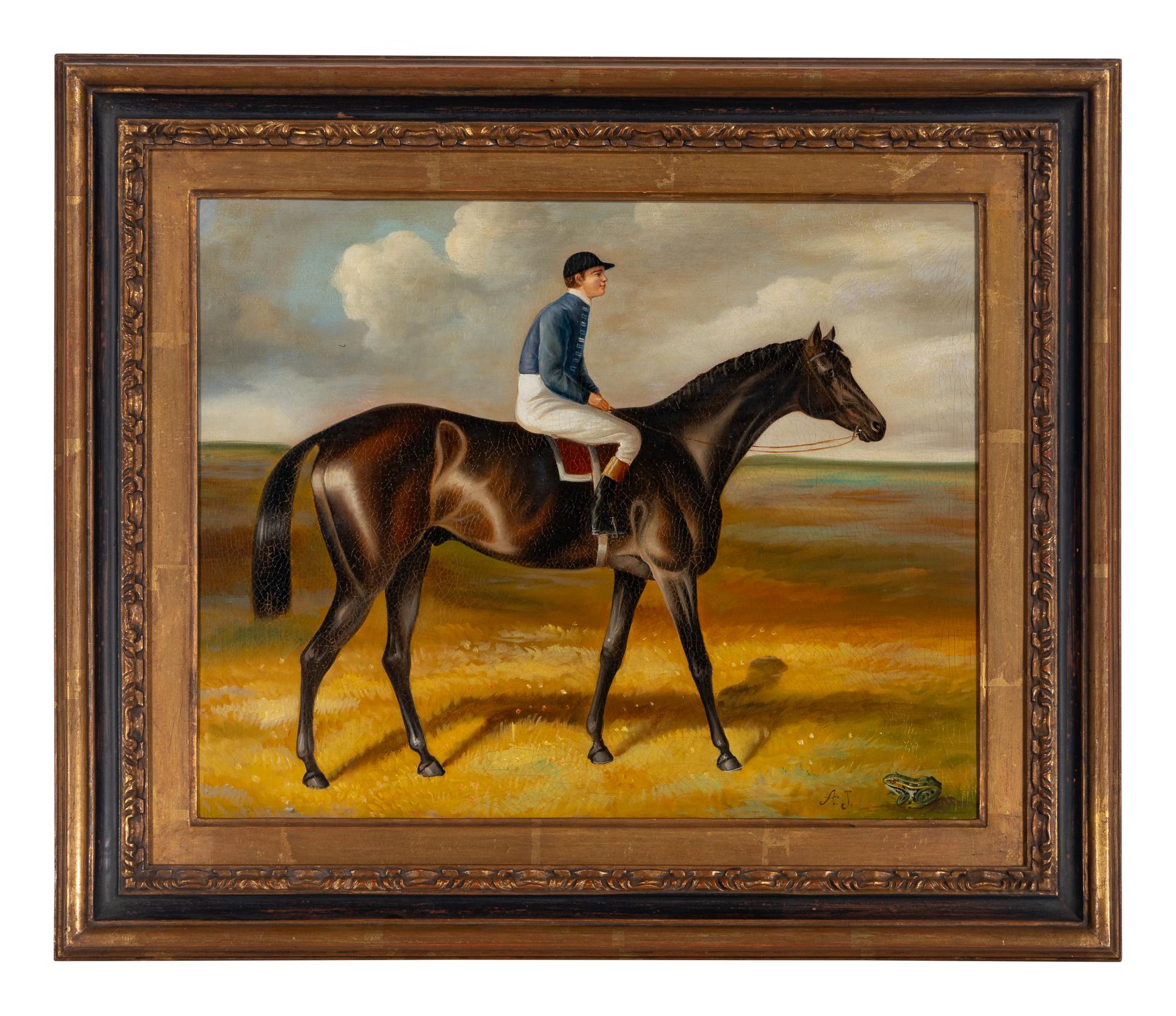 Horse and Jockey, with a Frog