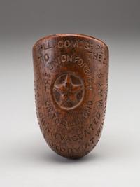 [CIVIL WAR]. Folk art carved pipe identified to the 3rd Pennsylvania Cavalry, referencing Colonel W.W. Averell and battles fought in 1862.