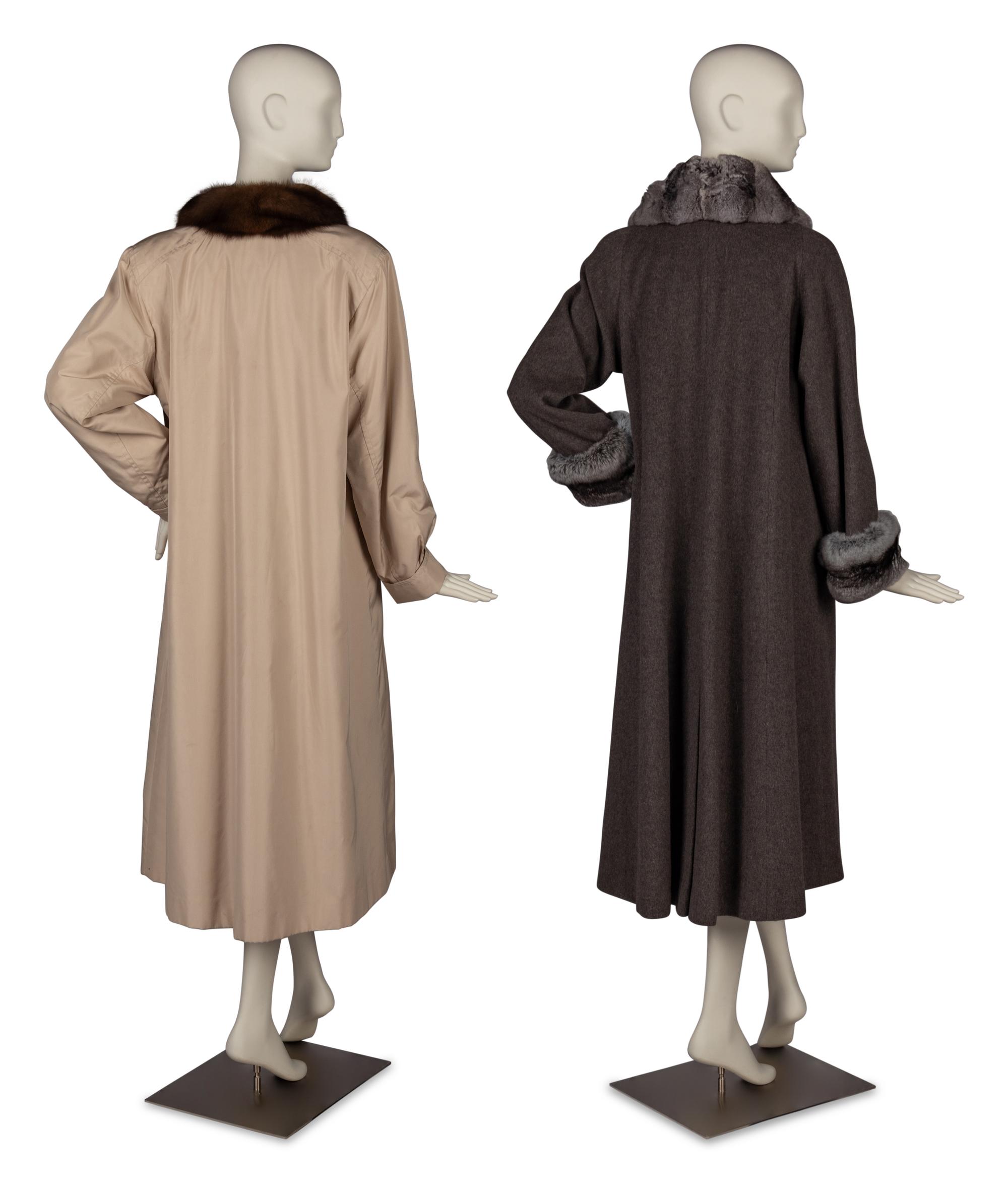 Yves Saint Laurent Sable-Trimmed Jacket and Chinchilla-Trimmed Cashmere Coat