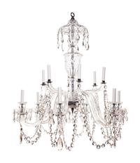 An Irish George III Style Cut Glass Twelve-Light Chandelier