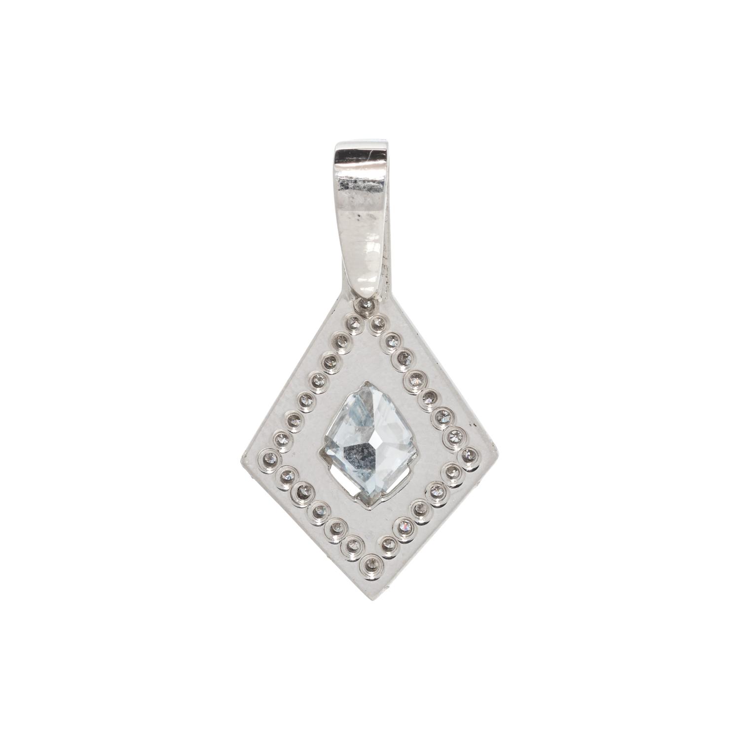 FANCY GRAY-BLUE DIAMOND AND DIAMOND PENDANT