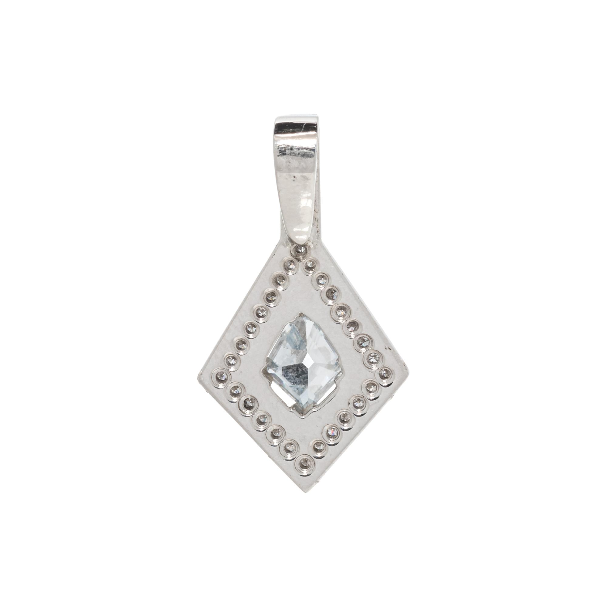FANCY GRAY-BLUE DIAMOND AND DIAMOND PENDANT