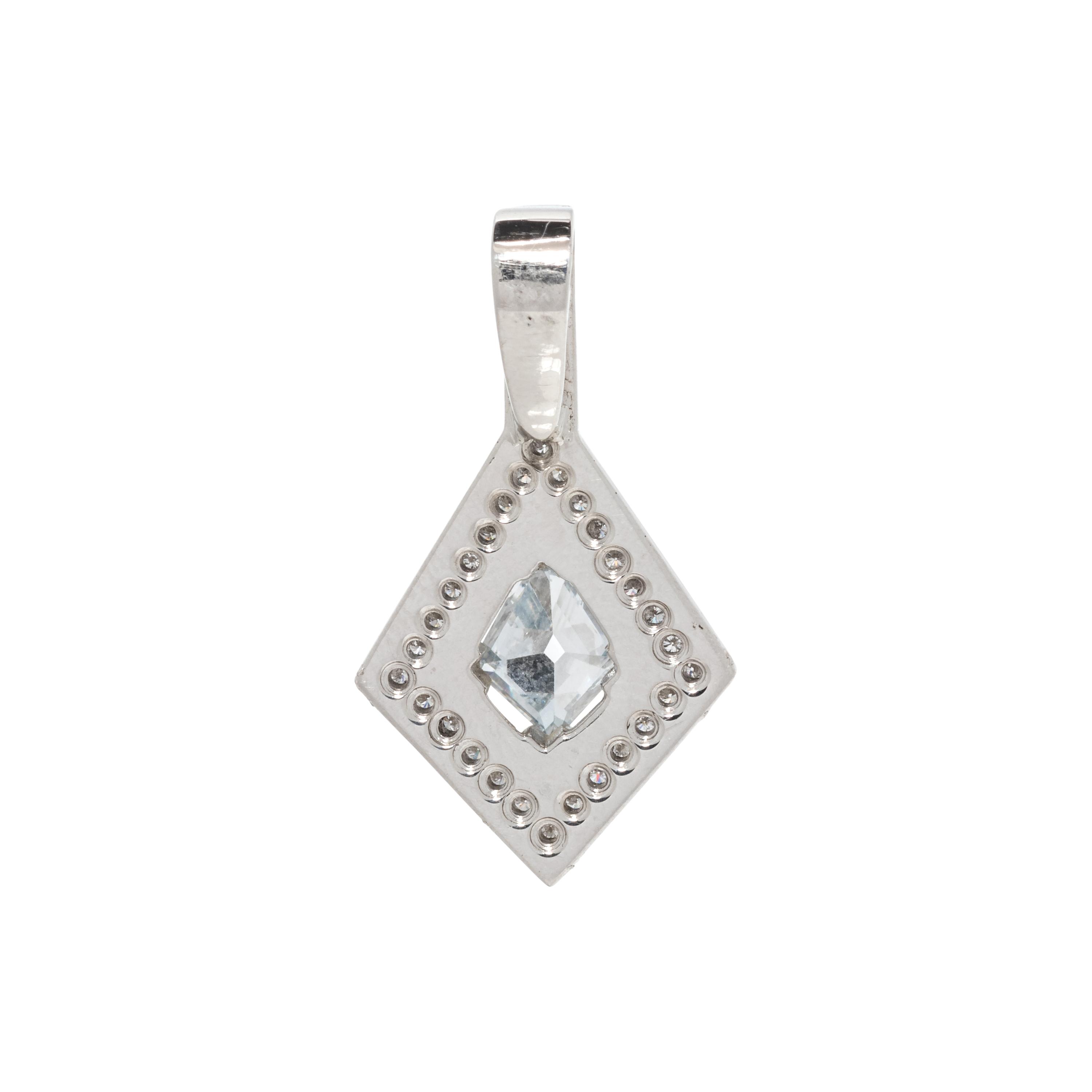 FANCY GRAY-BLUE DIAMOND AND DIAMOND PENDANT