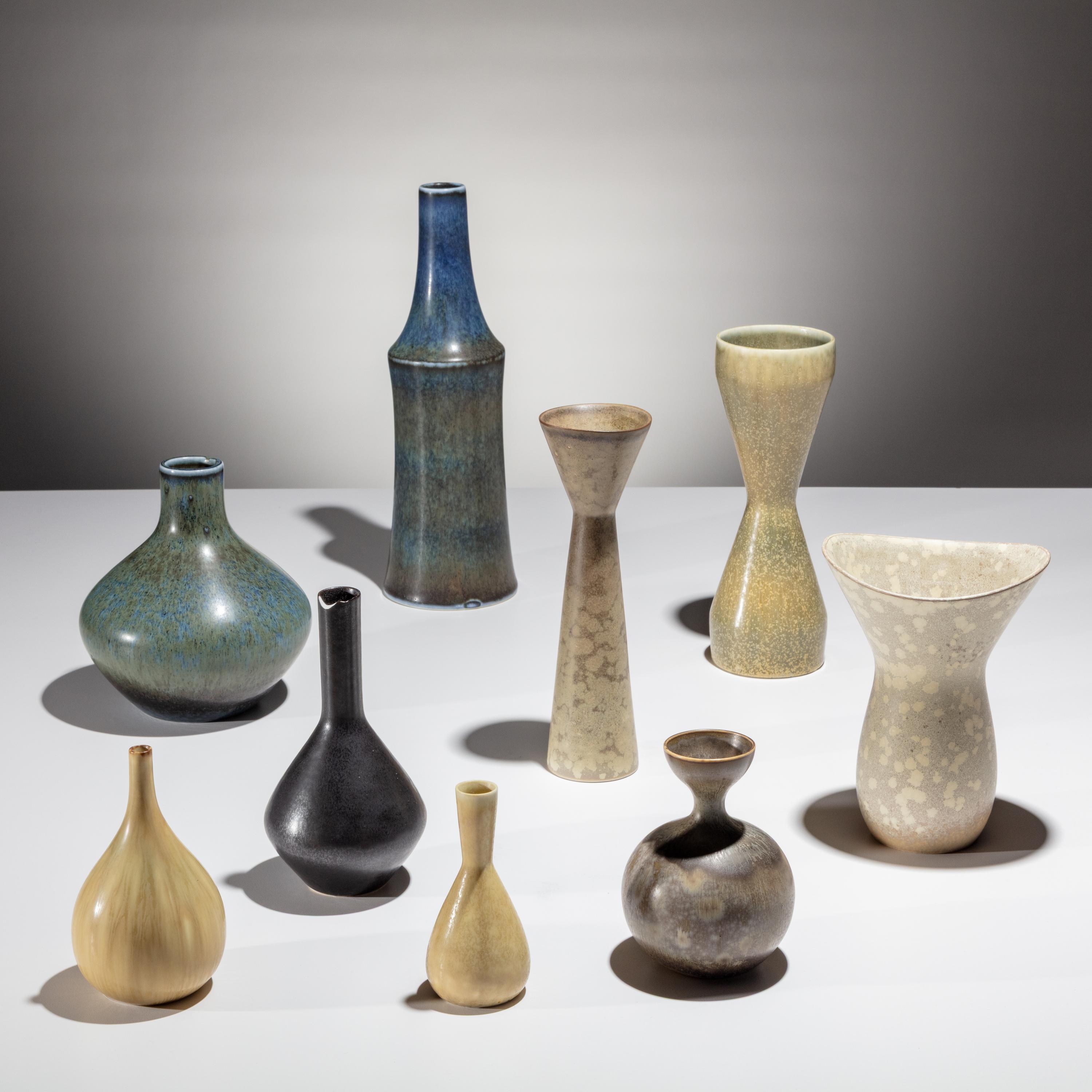 Carl-Harry Stålhane (Swedish, 1920–1990) — Collection of Nine Vases Rostrand, Sweden, c. 1950