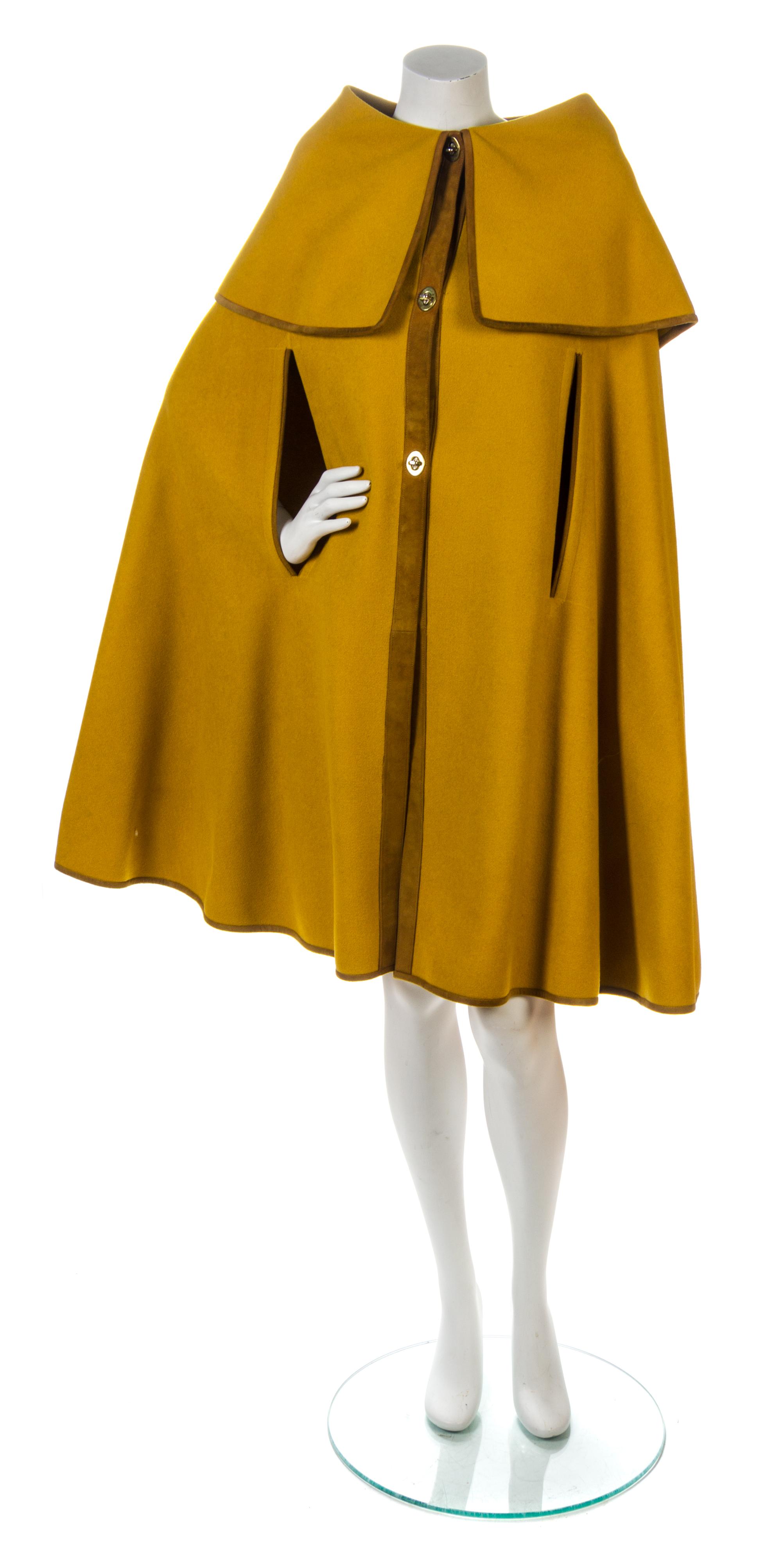 A Bonnie Cashin Ochre Wool Cape,